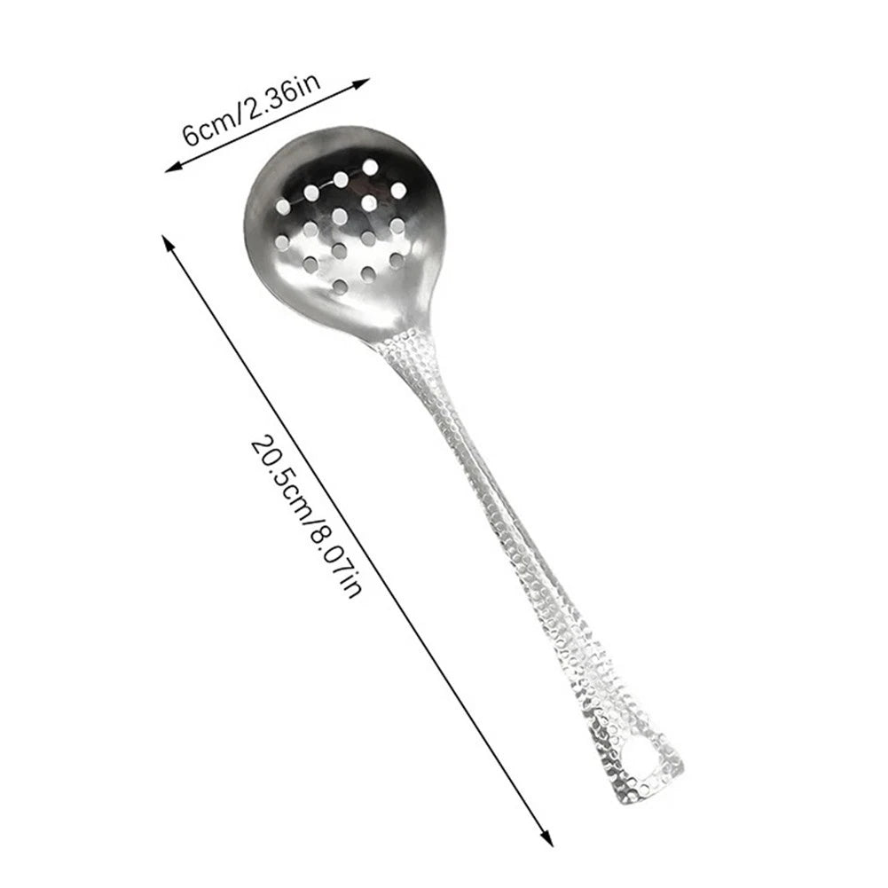 Stainless Steel Long Handle Soup Strainer Spoon for Cooking and Serving