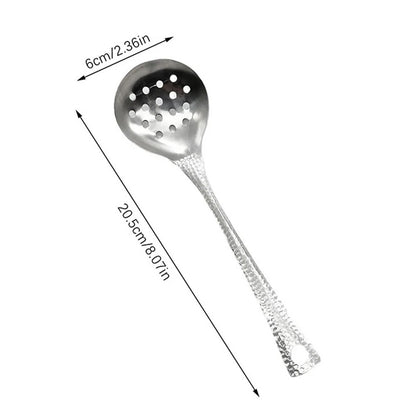 Stainless Steel Long Handle Soup Strainer Spoon for Cooking and Serving