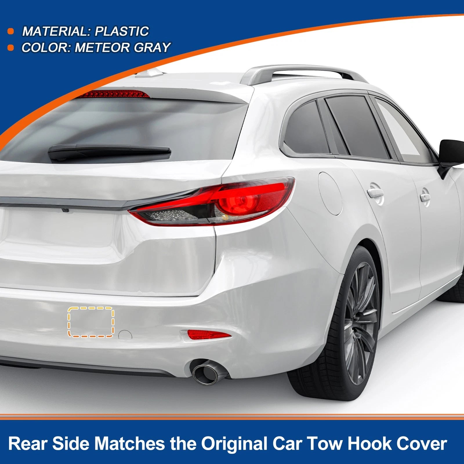 Rear Left Tow Hook Cover for Mazda 6 Atenza 2018–2021 Meteor Gray