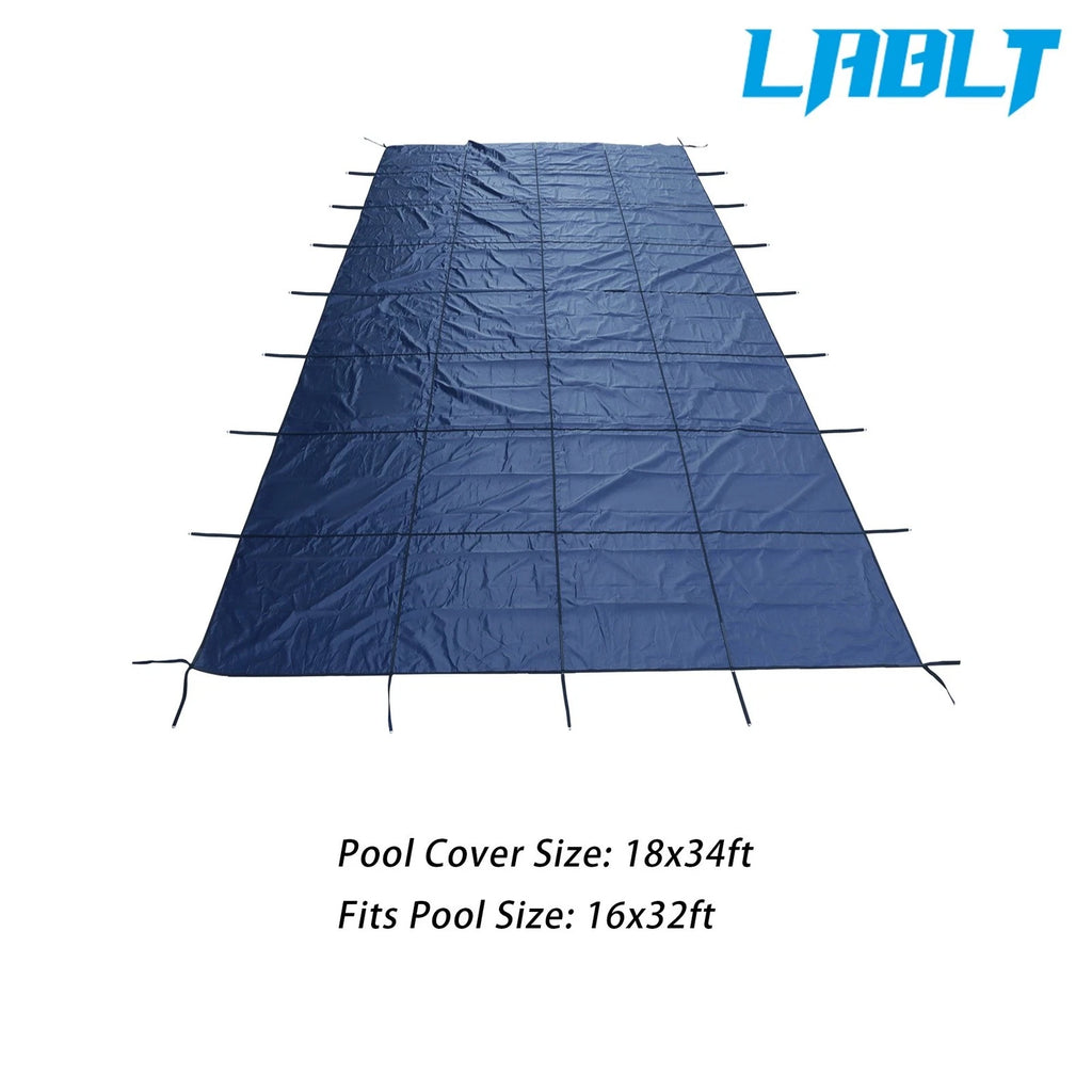 Rectangle Inground Pool Safety Cover for 16x32FT Pool (Blue Mesh)