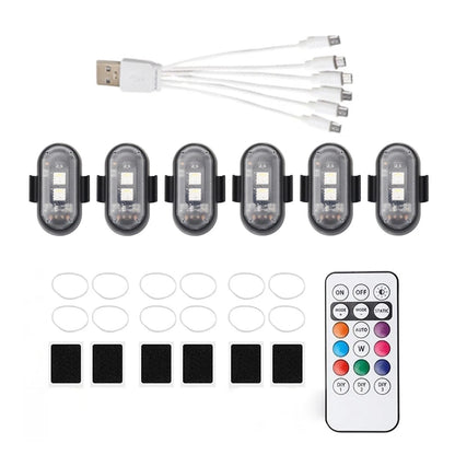6Pcs Wireless LED Strobe Light for UTV ATV (RGB, Flashing)