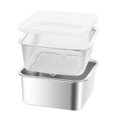 3 Pcs Stainless Steel Baking Pan Tray with Filter Basket for Storage
