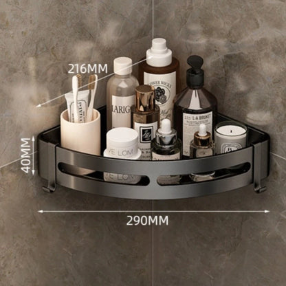 Wall Mounted Bathroom Shelf for Gunmetal Gray Aluminum (No Drill)