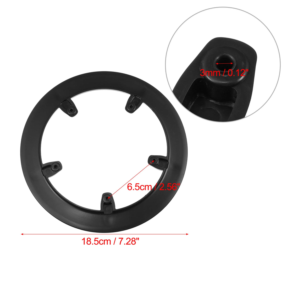 Crankset Chain Wheel Cover Protection Front for Bicycle Bike 5 Holes (Black)