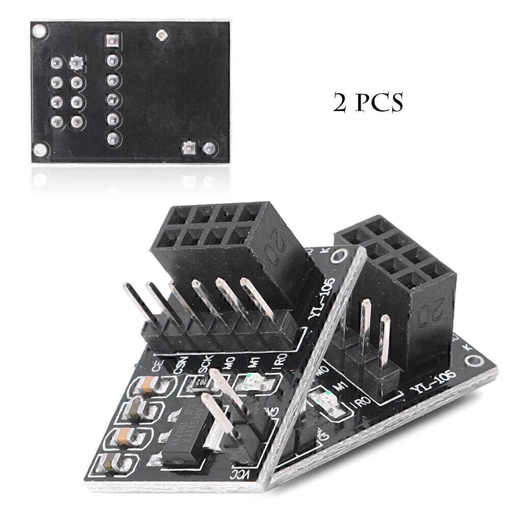2pcs Socket Adapters Plate Boards for 8 Pin NRF24L0+Wireless Transceive Module v