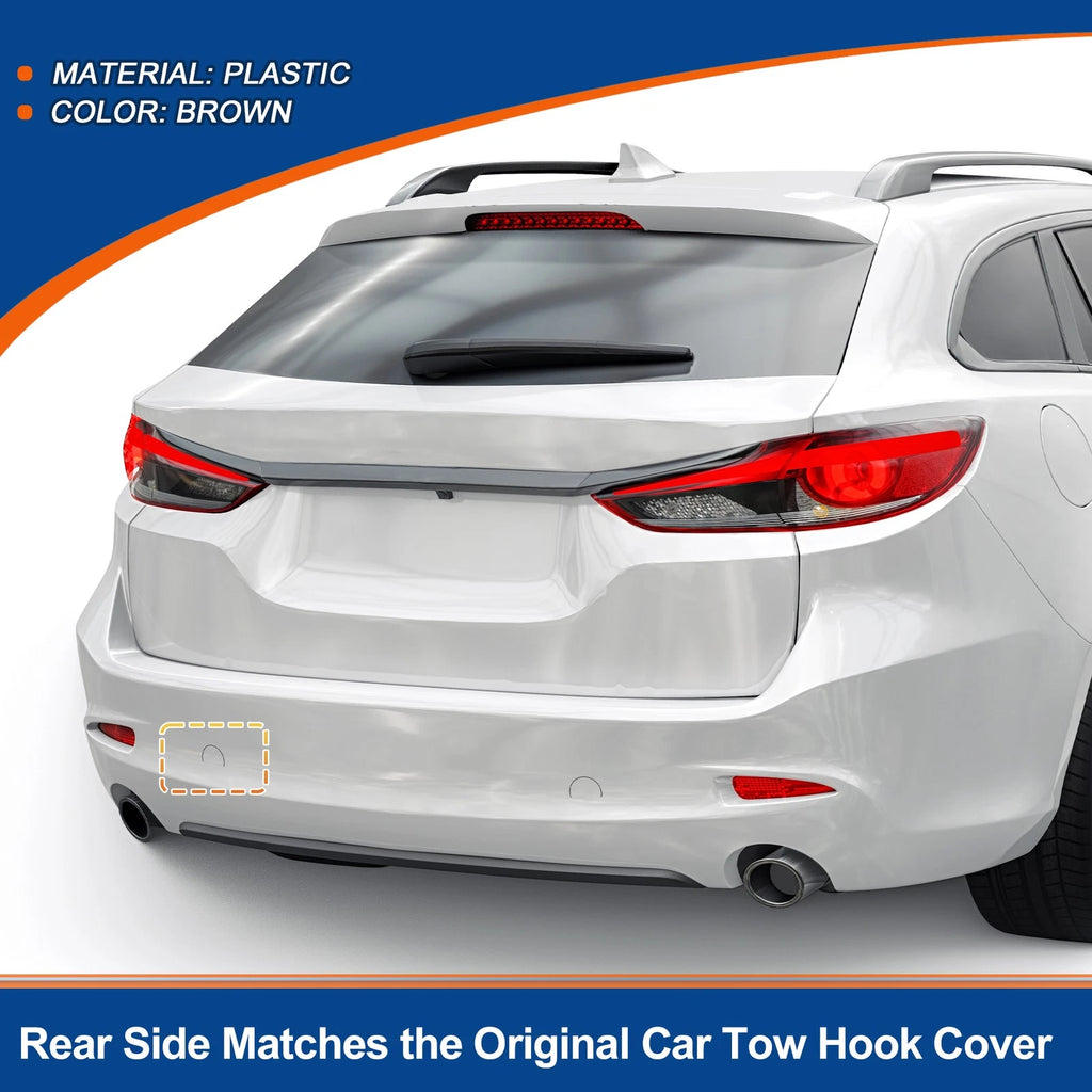 Rear Left Tow Hook Cover Replacement for Mazda 6 Atenza 2018–2021 Brown