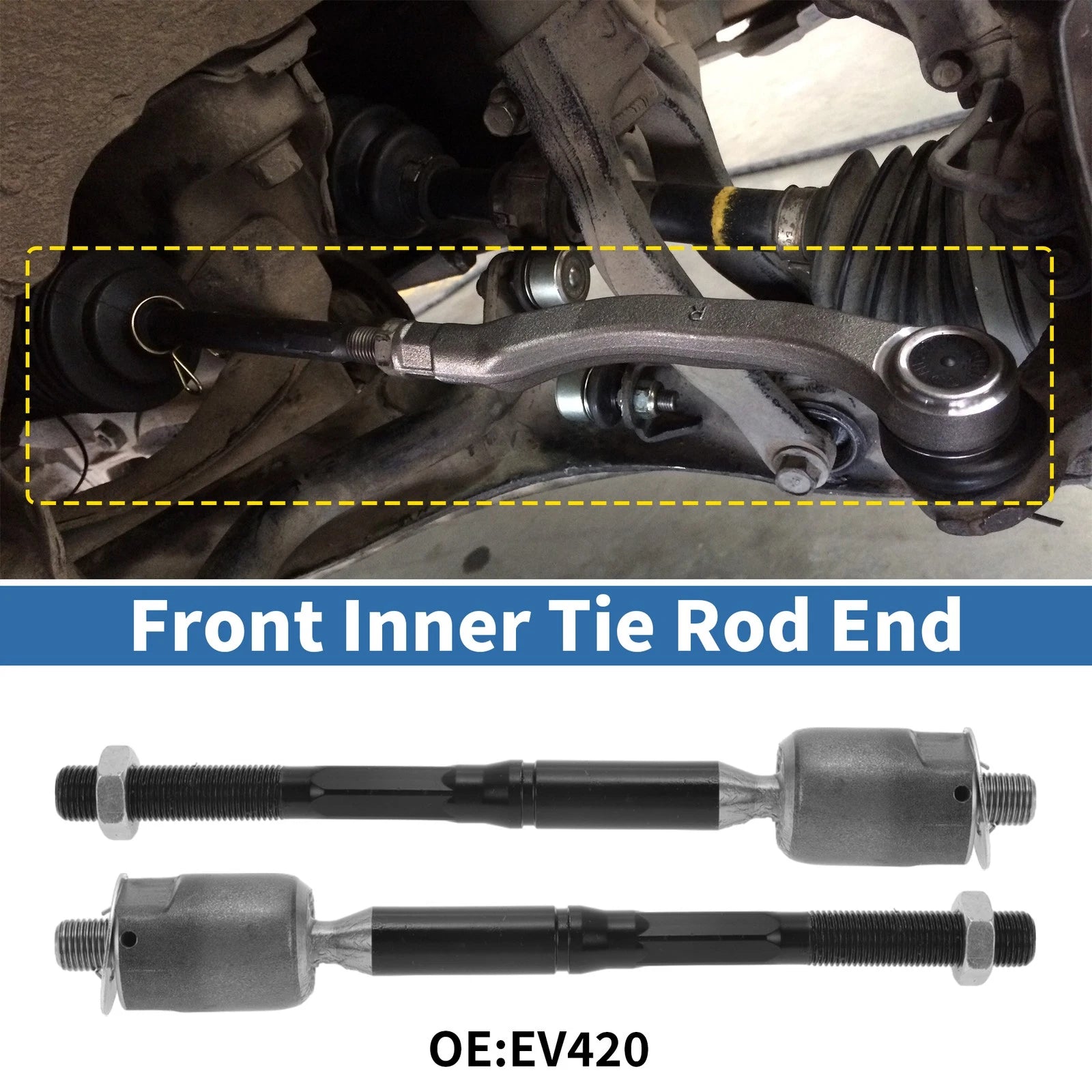 2 Pcs Front Inner Tie Rod End Links for Toyota Solara (2004–2008)