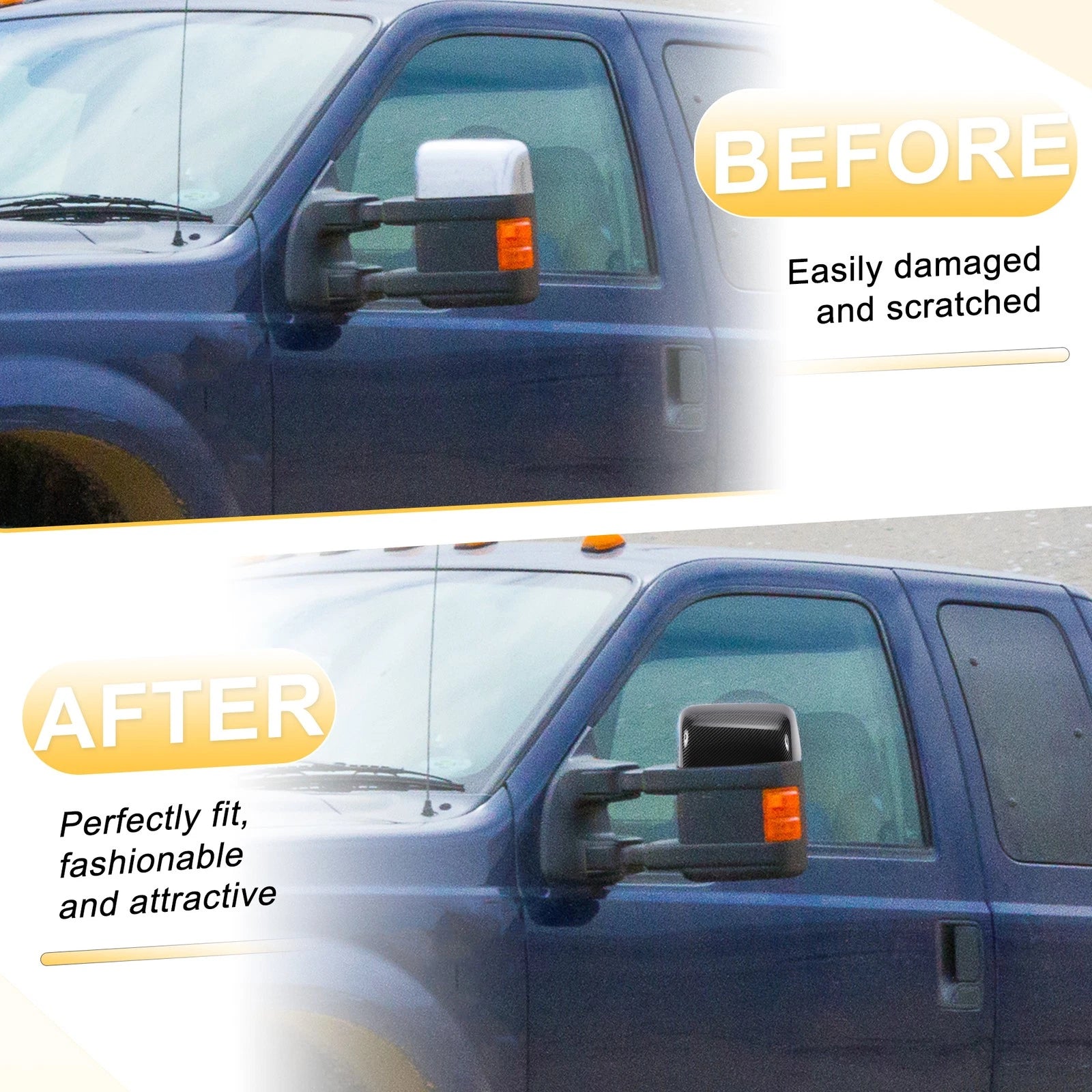 Rearview Mirror Cover Cap Replacement Set for Ford Excursion F150 F250 (2000–2005)