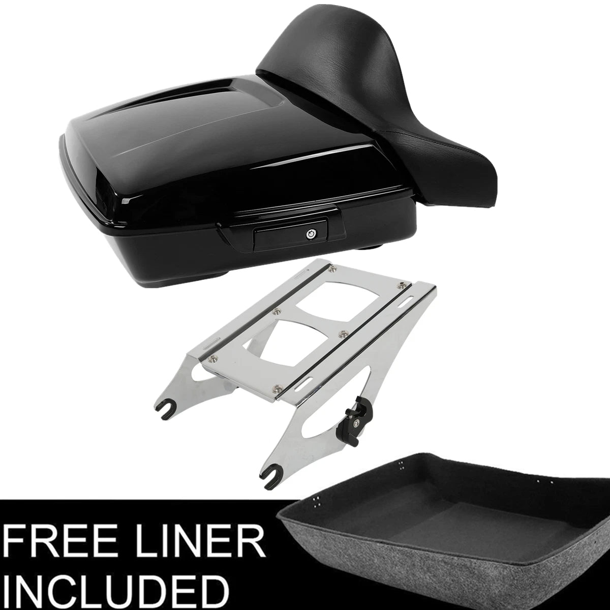 Chopped Trunk Backrest Mount Rack for Harley Touring Road Glide (2014–2026)