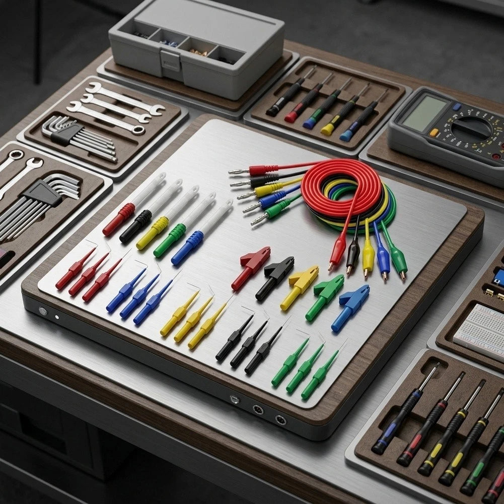 30-Piece Electrical Test Kit with 4mm Banana Connectors and Copper Clips