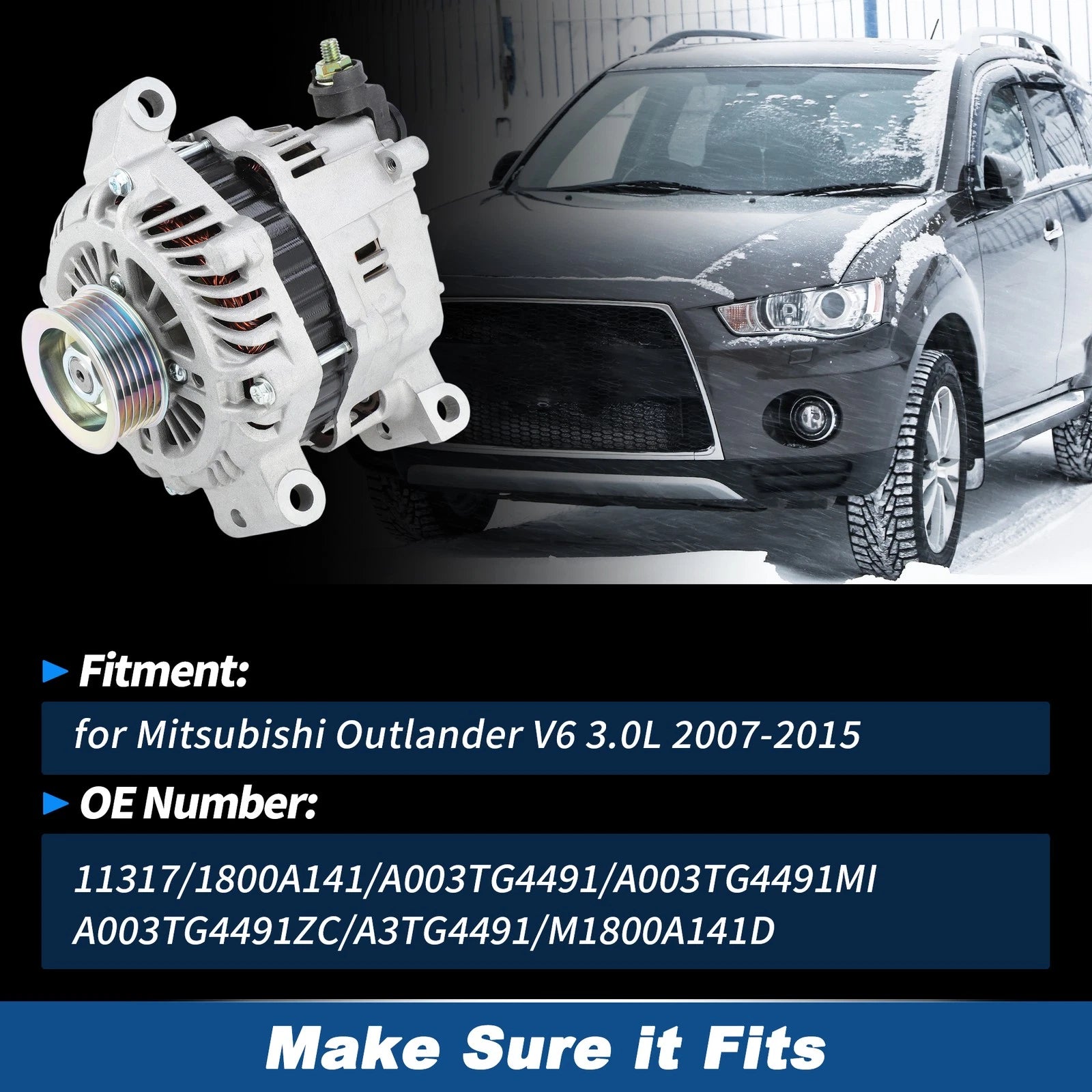 Alternator Replacement for Mitsubishi Outlander V6 3.0L 2007–2015