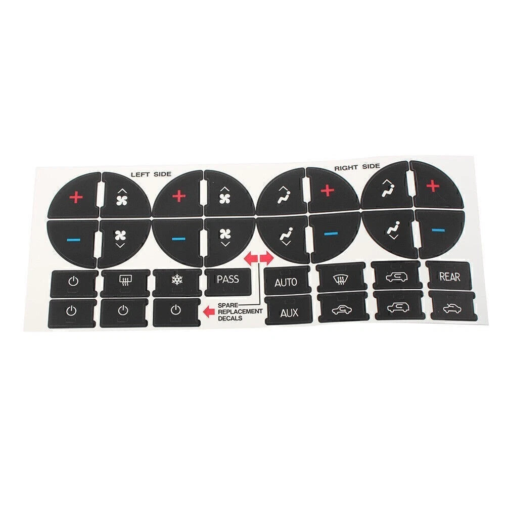 AC Dash Button Repair Kit Decal Stickers for Chevy GMC (2007–2013)