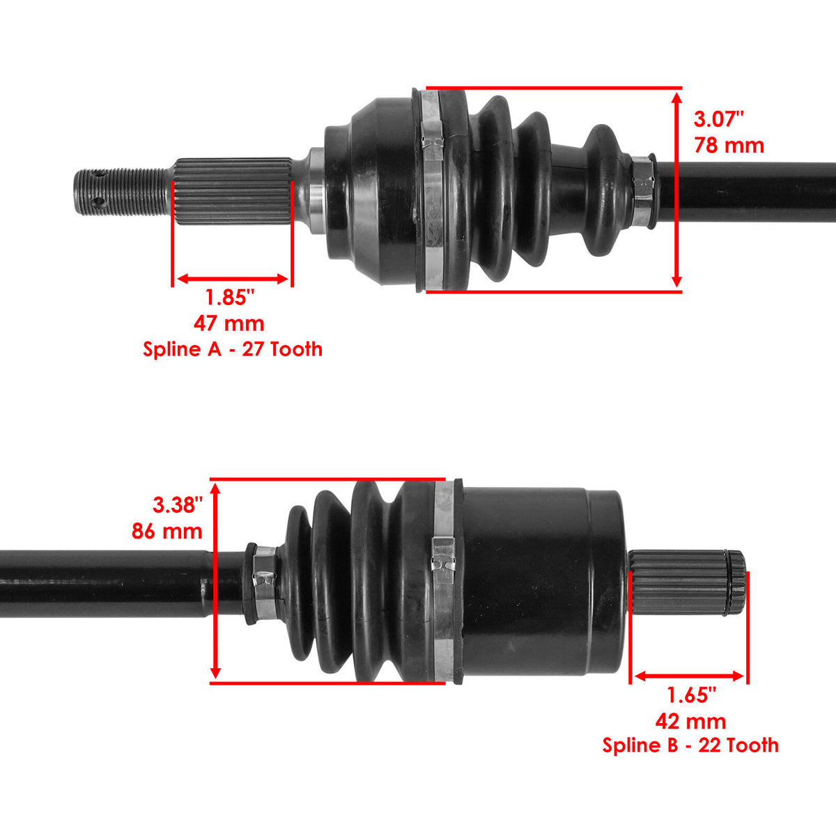 Front CV Axles Replacement Left Right for John Deere XUV Gator 850D (2010–2019)
