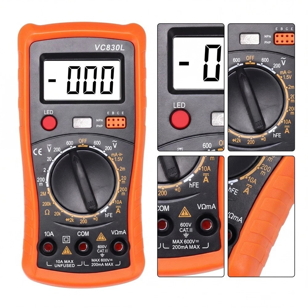 A830L Digital Multimeter with White LED Backlight