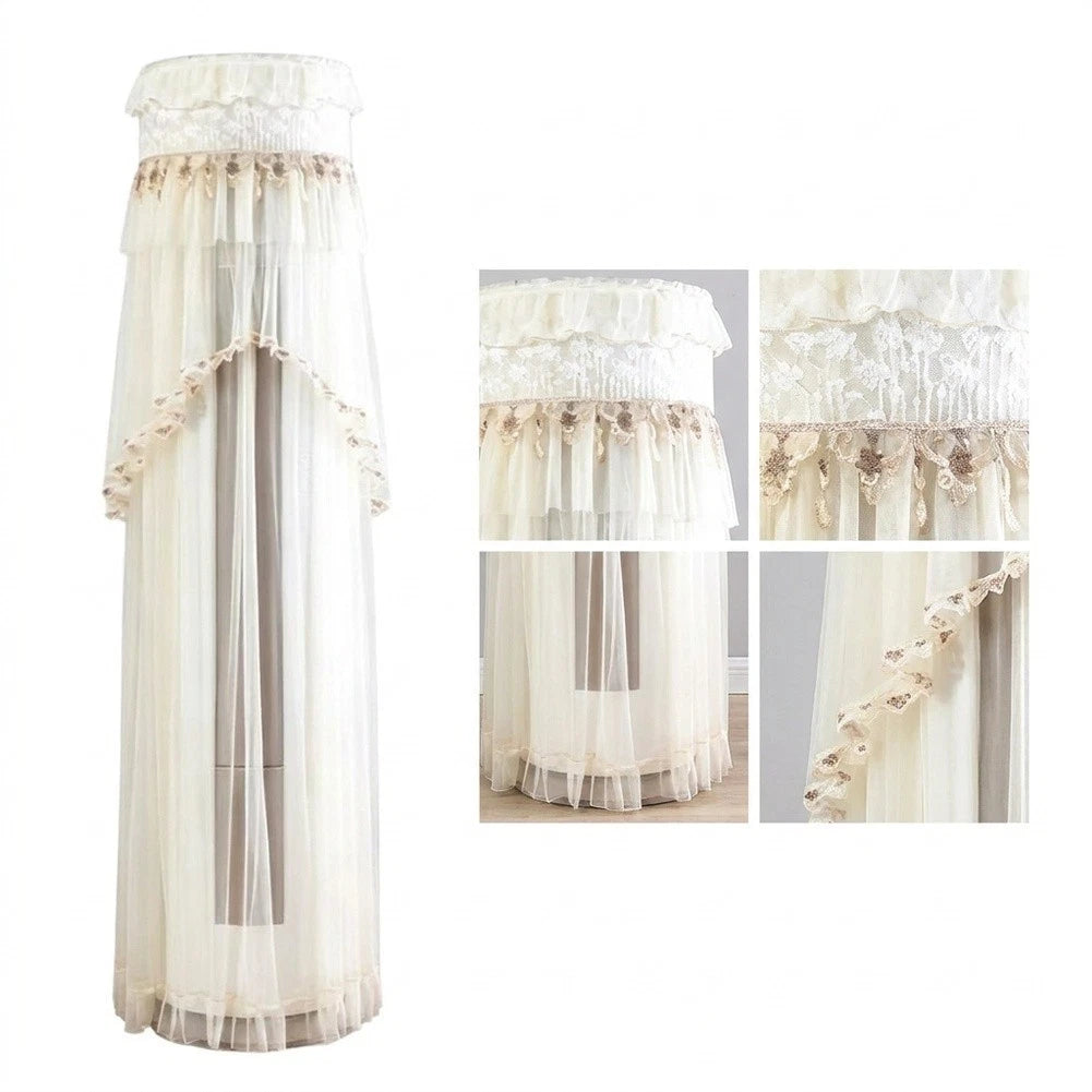 Vertical Round Dust Cover for D AC (170cm/175cm) - Easy Install, White