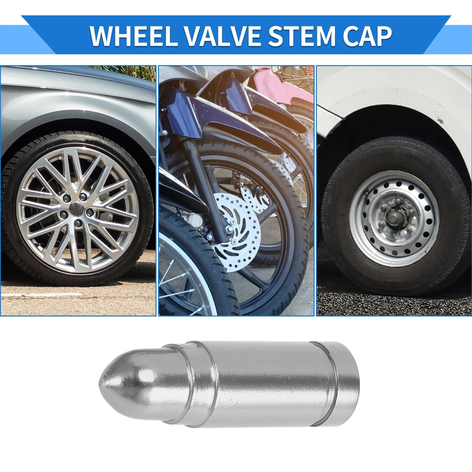 Tire Valve Stem Caps Replacement for Car SUV Bike RV 4 Pack