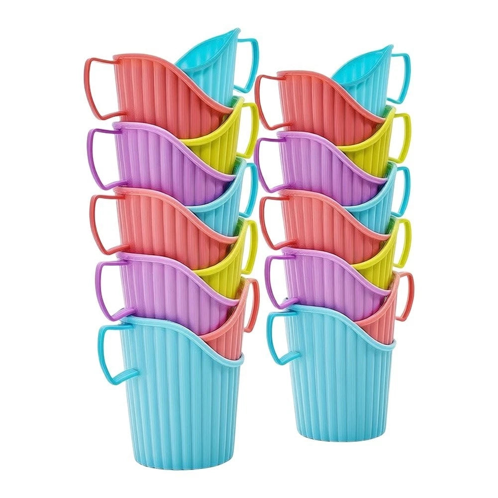 Set of 10 Plastic Cup Holders for Paper Cups - Heat Resistant Design
