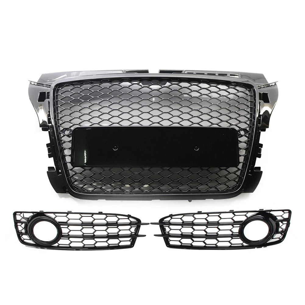 Front Honeycomb Grille Fog Light Cover for Audi A3 8P (2009–2012) 12 11 10