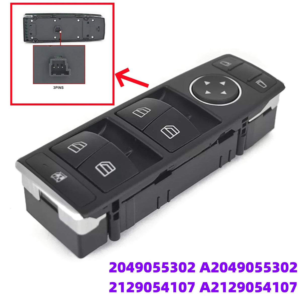 Front Driver Door Window Switch for Mercedes W204/W212/C250/C300 (2007–2015)
