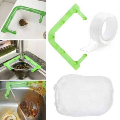 Kitchen Sink Strainer Filter Bag Net with Green Rack (Easy Cleaning)