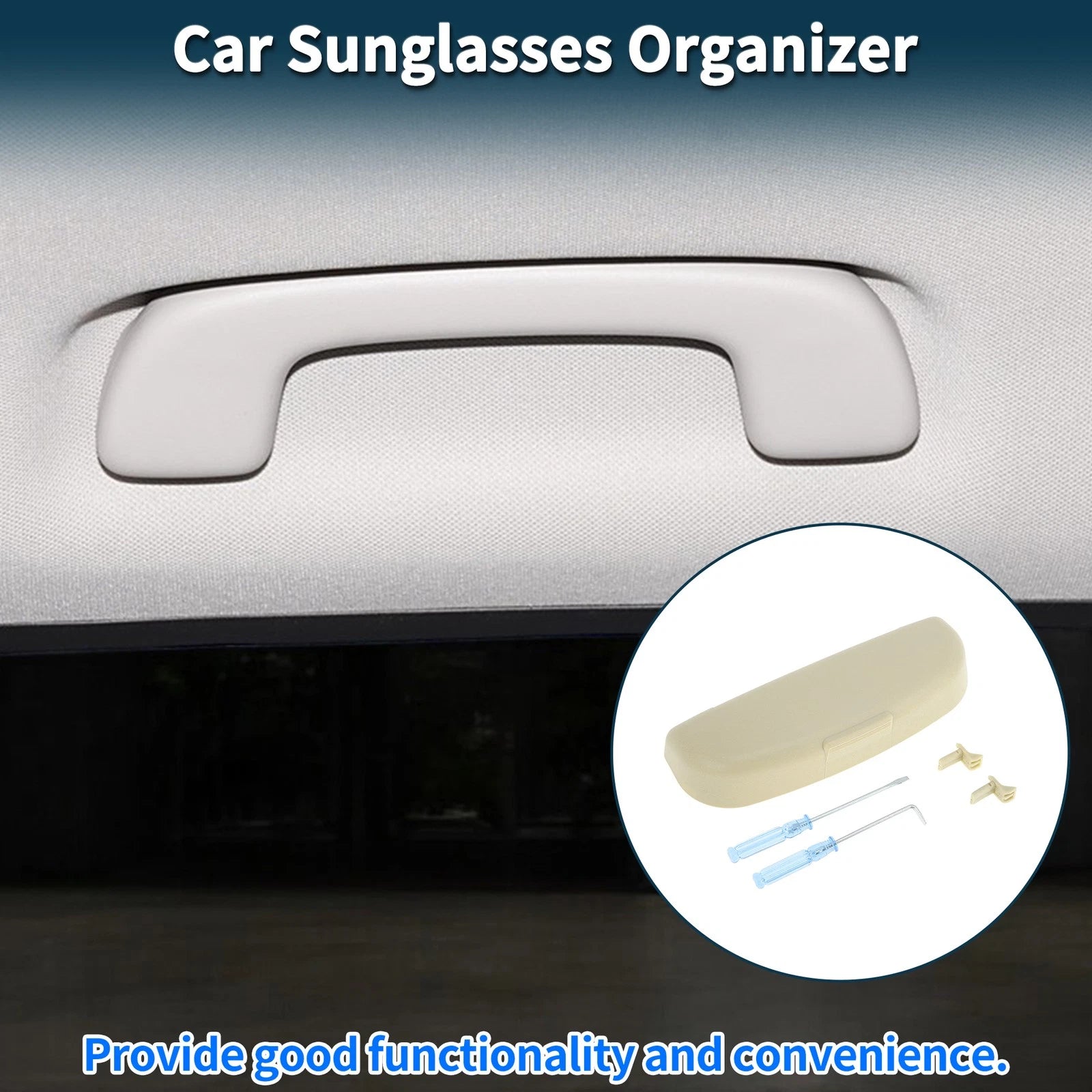 Car Sunglasses Case Storage Box Beige for Mercedes-Benz GLA (2014–2024)