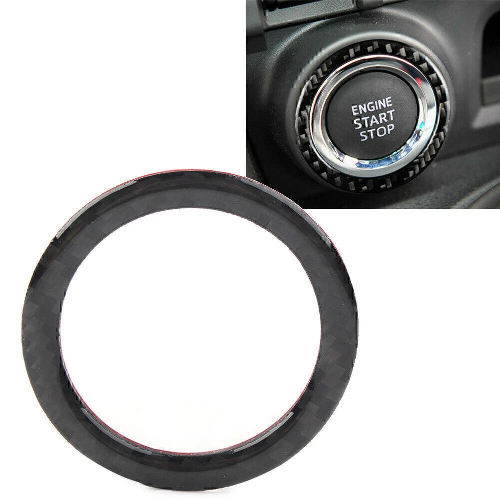 Carbon Fiber Start Button Ignition Switch Ring Trim for Subaru Forester (2013–2018)
