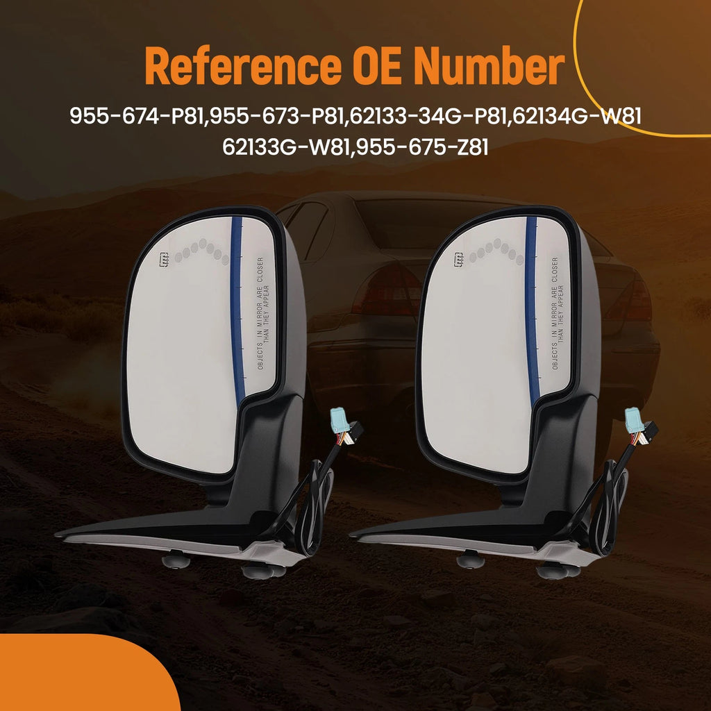 Heated Power Side View Mirror Set for Chevy Suburban 2500 (2000–2005)