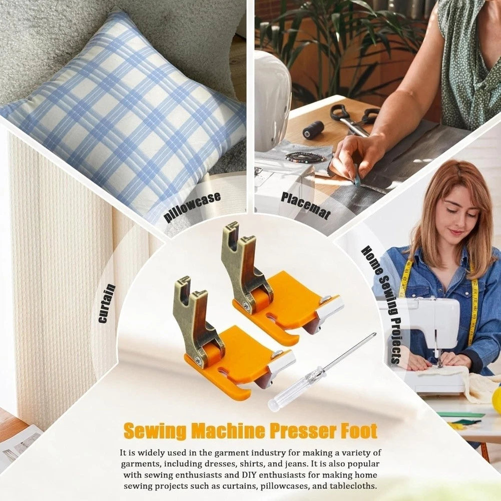 Adjustable Hemmer Foot for Industrial Sewing Machines (2 Pack)