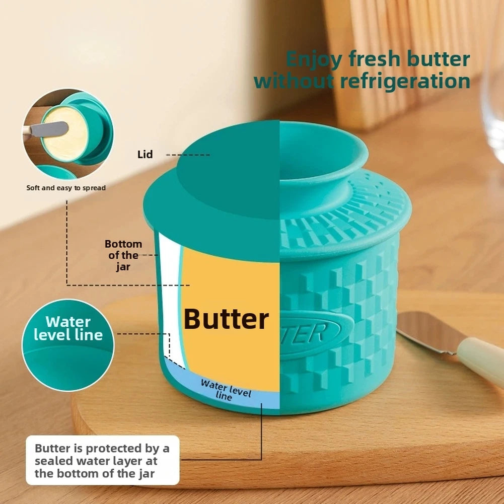 Silicone Butter Holder with Water Seal for Freshness (Up to 30 Days)