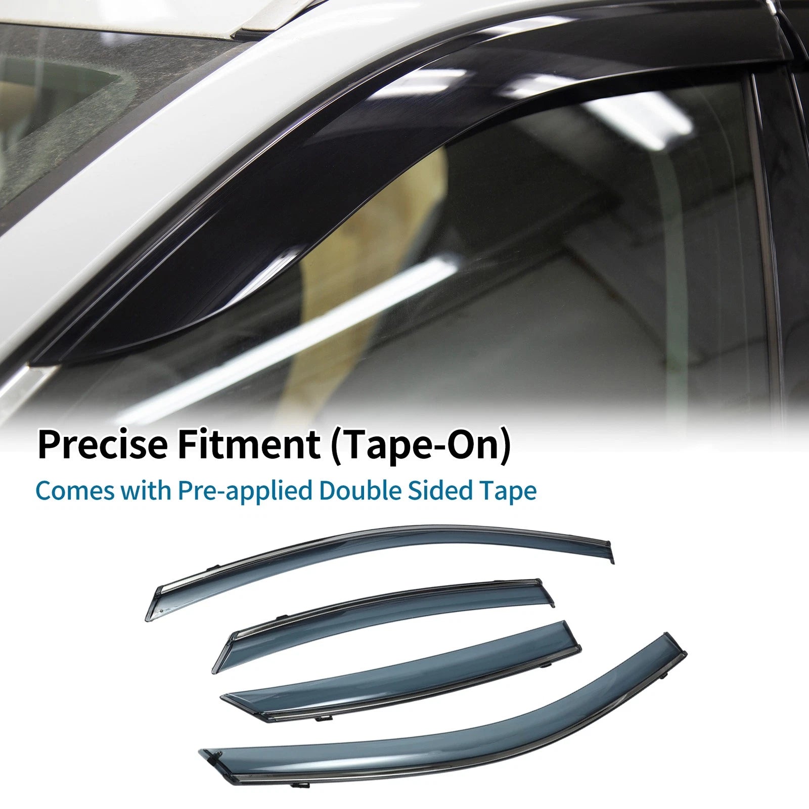 Window Deflectors Side Window Vent Visor Black 1 Set for Toyota Avalon (2019–2022)