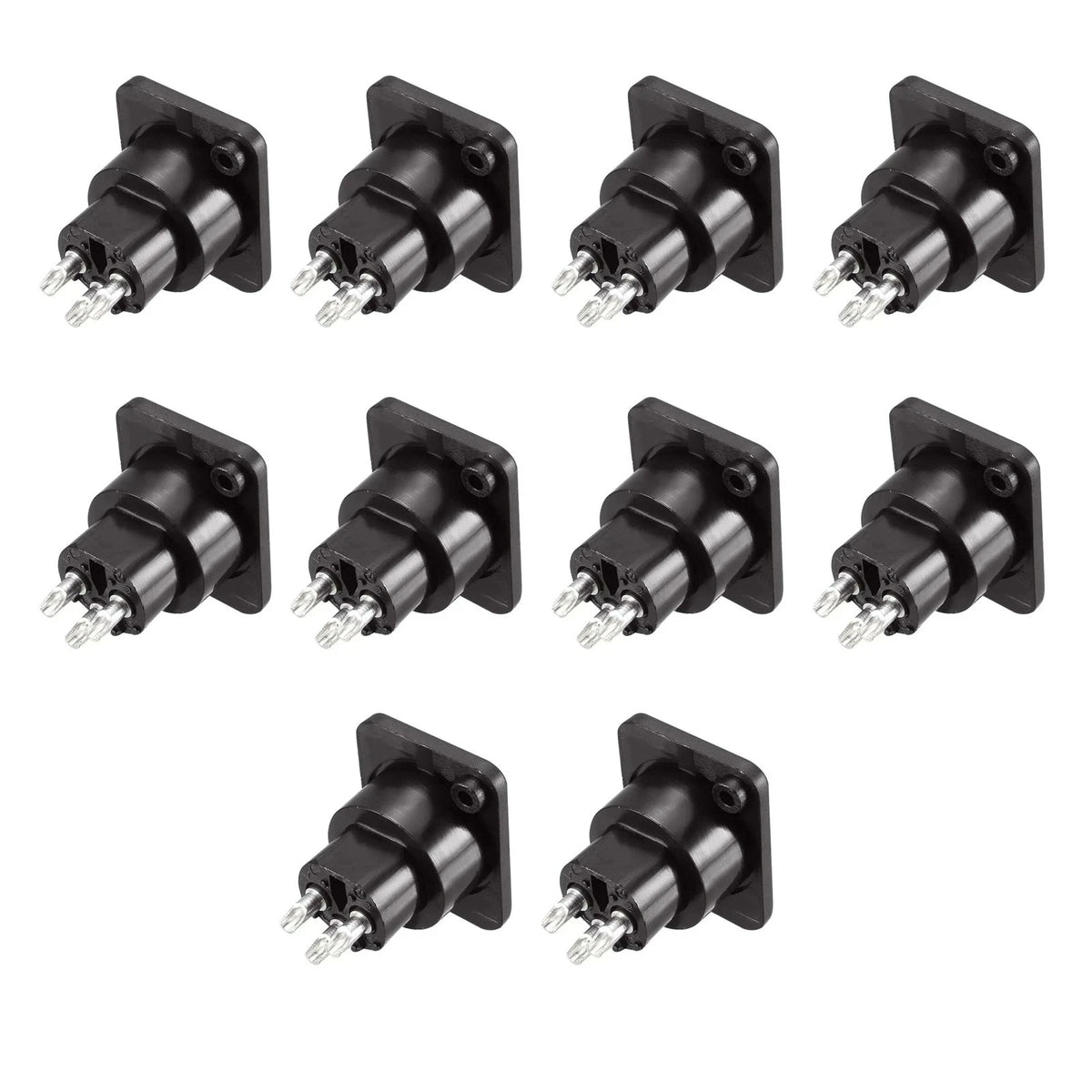 10X 3-Pin XLR Female Jack Panel Mount Microphone Converter