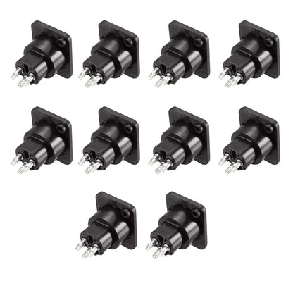 10X 3-Pin XLR Female Jack Panel Mount Microphone Converter