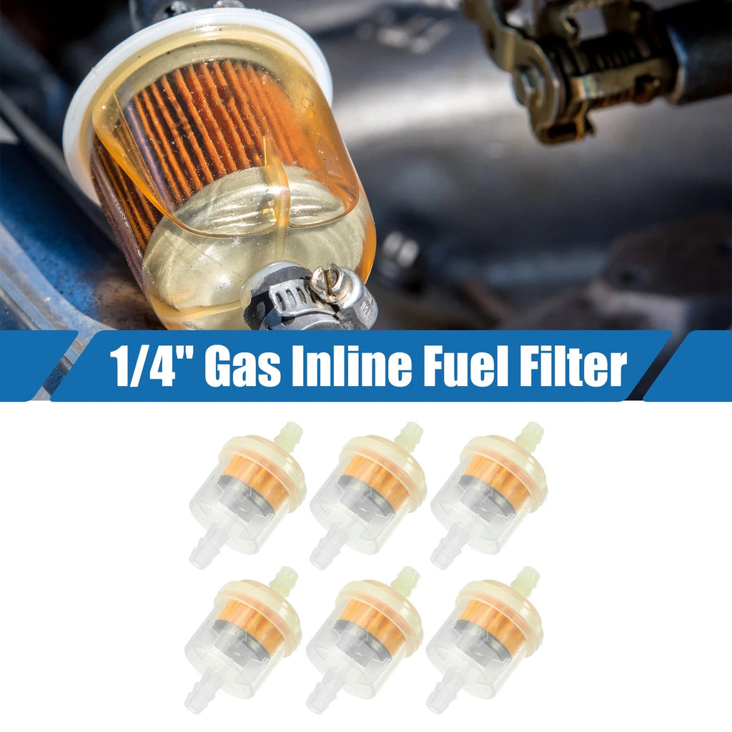 6pcs Inline Fuel Filter 1/4 Inch for Motorcycle ATV (Fits )