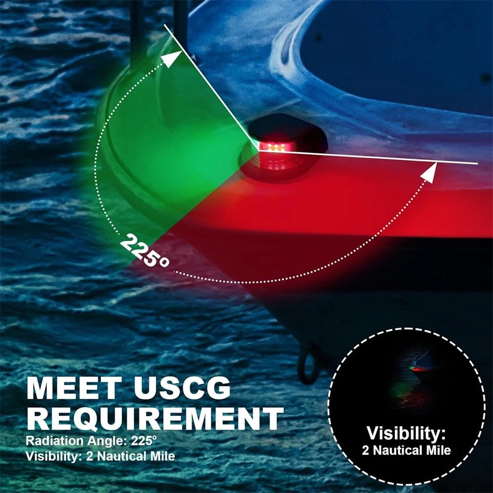 LED Navigation Lights for Boat (Red-Green)