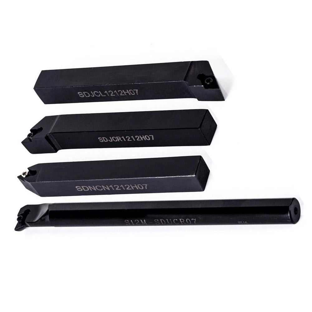 4X 12mm Lathe Boring Bar Holder Kit with 10 DCMT Inserts