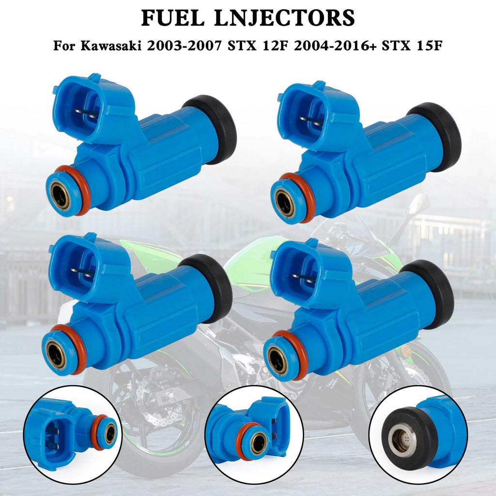 Set of 4 Fuel Injectors for Kawasaki STX 12F (2003–2007), STX 15F (2004–2016) 49033-3707