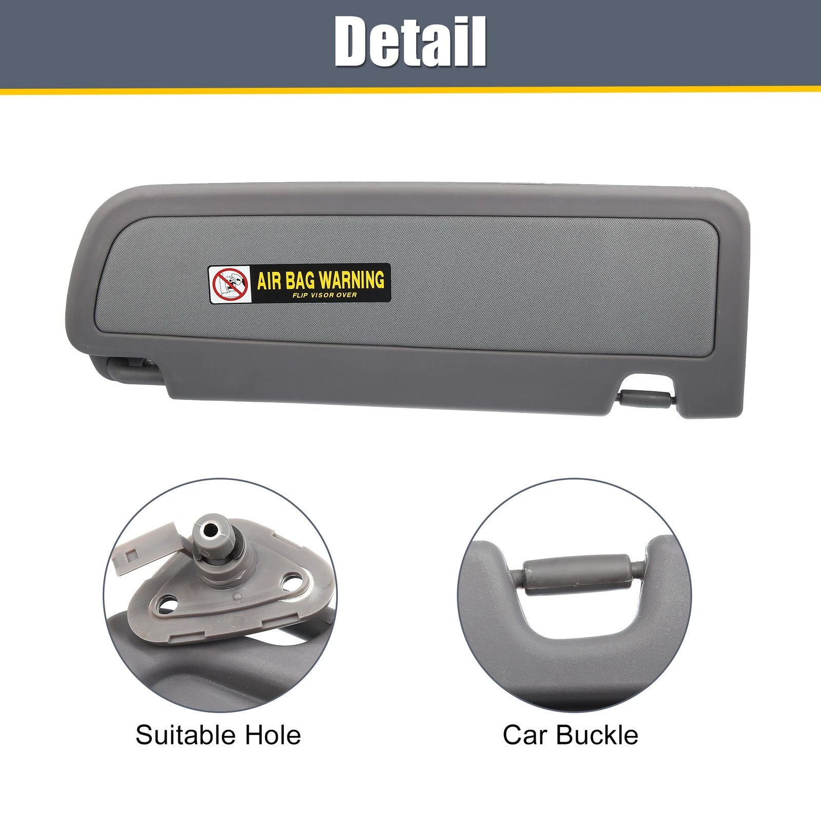 Left Side Car Sun Visor Replacement for Honda Civic (2006–2011) Deep Gray