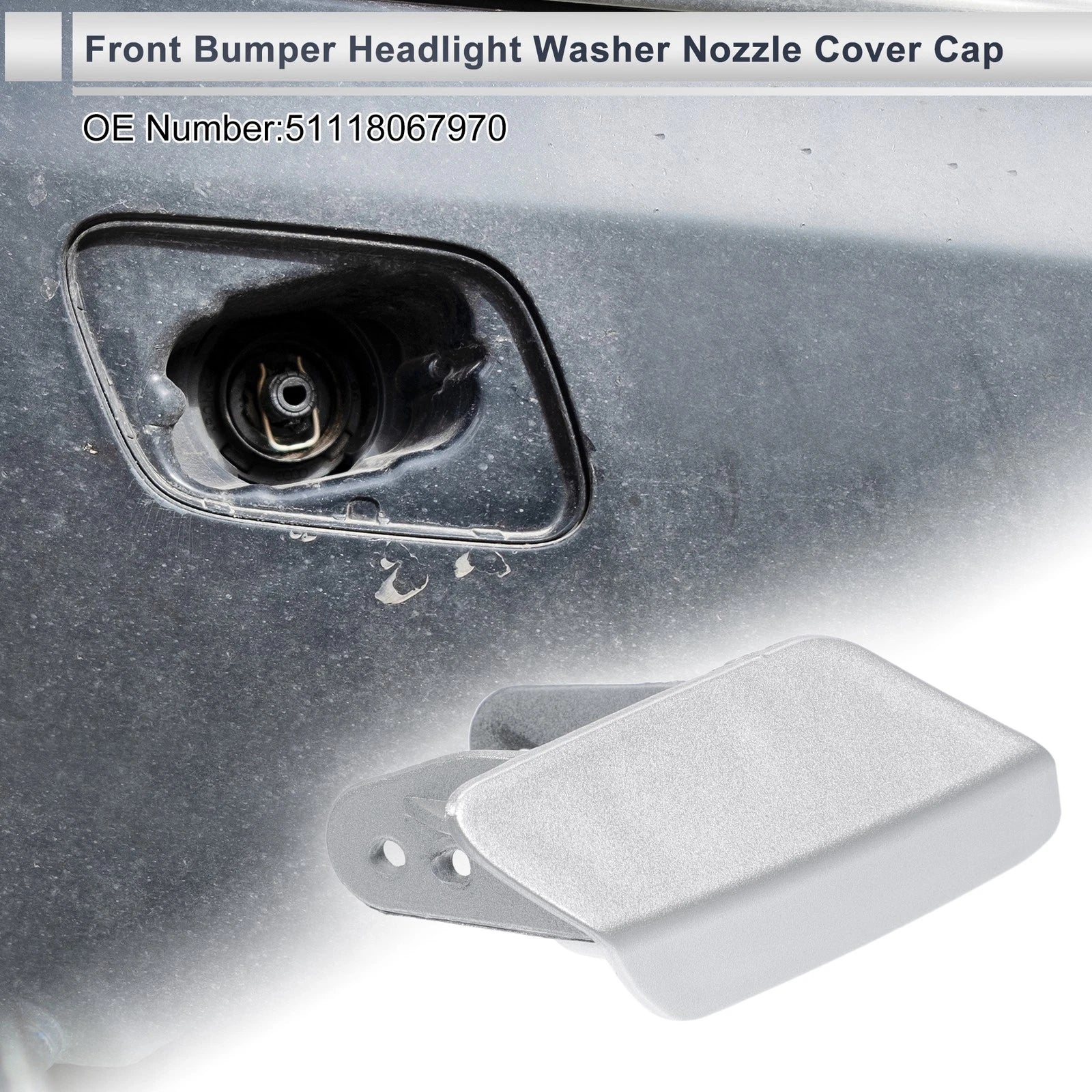 Headlight Washer Nozzle Cover Cap Front Right for BMW 320i (2006–2013)