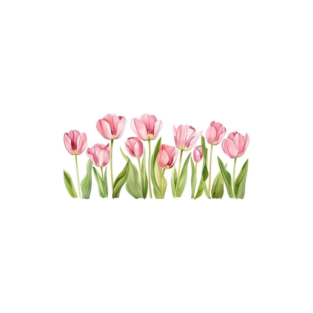 Self Tulip Window Decal PVC Static Cling for Smooth Surfaces (39x29cm)