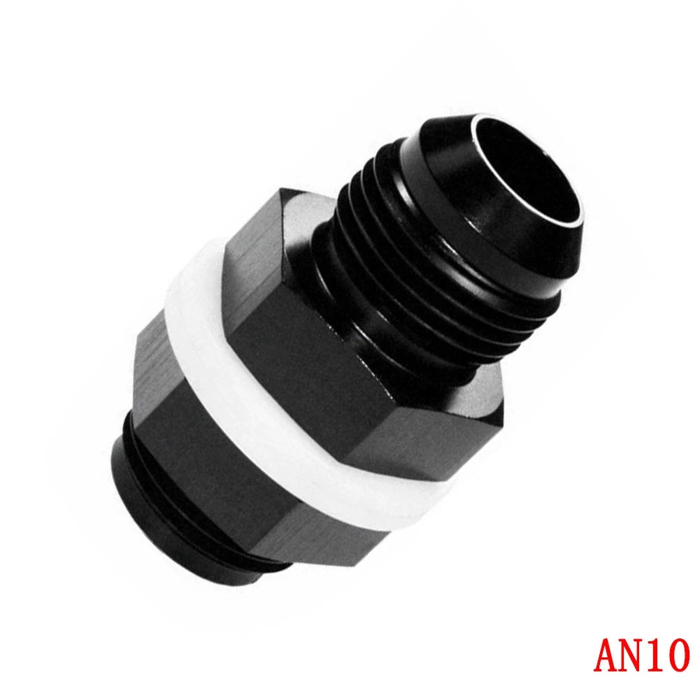 1 Pcs Black Aluminum AN10 Flare Fuel Cell Bulkhead Fitting With Washer