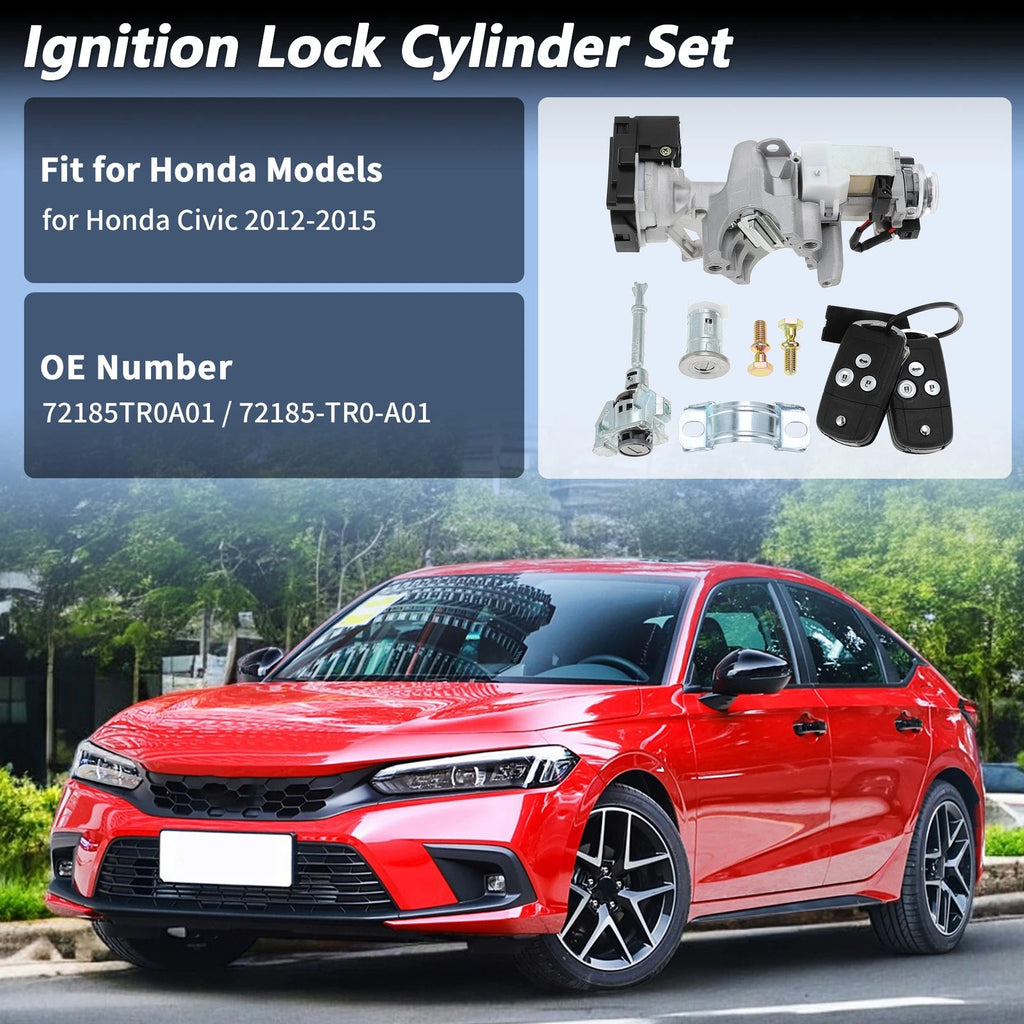 Ignition Lock Cylinder for Honda Civic 2012–2015 Replacement Set