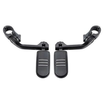 1 1/4'' Angled Matte Black Highway Engine Guard Footpegs for Motorcycle