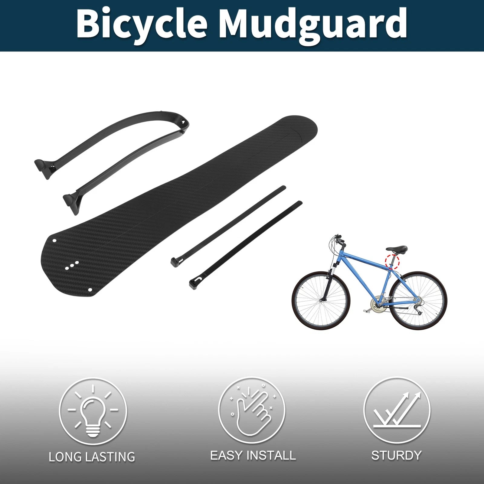 Rear Mudguard Fender Replacement for MTB Road Bike 17.72 Inch (Set)