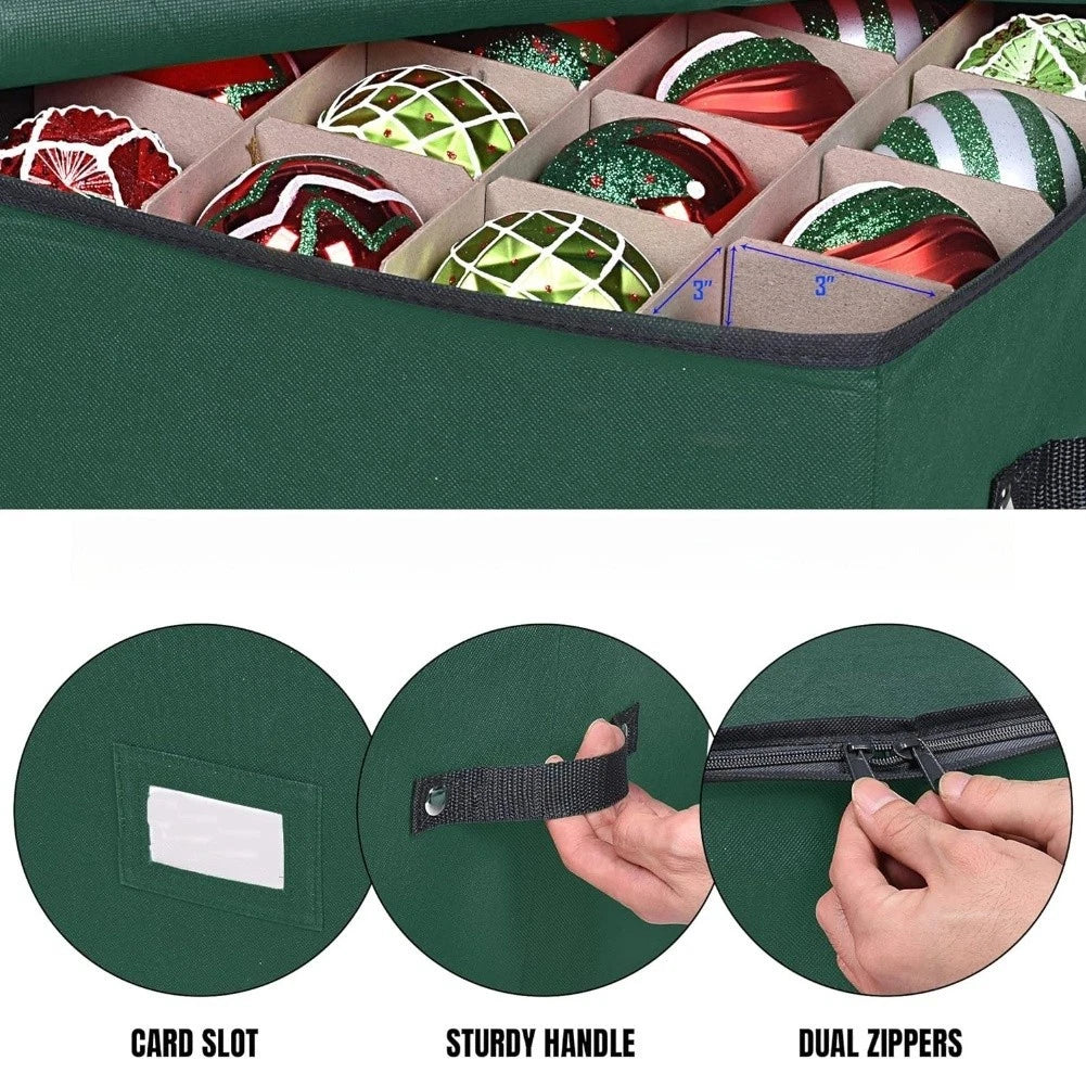 48-Ball Ornament Storage Box for Holiday Decorations