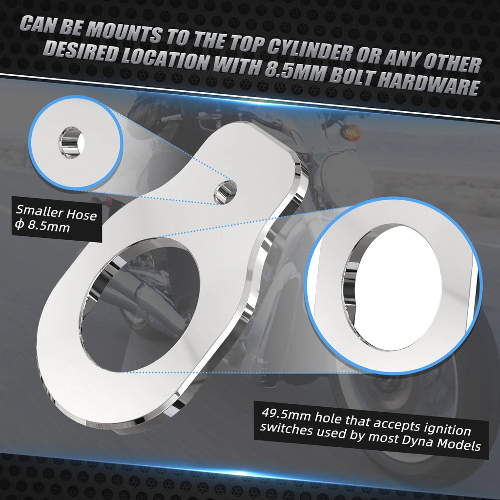 Chromed Ignition Switch Relocation Bracket for Harley Street Glide (2014–2023)