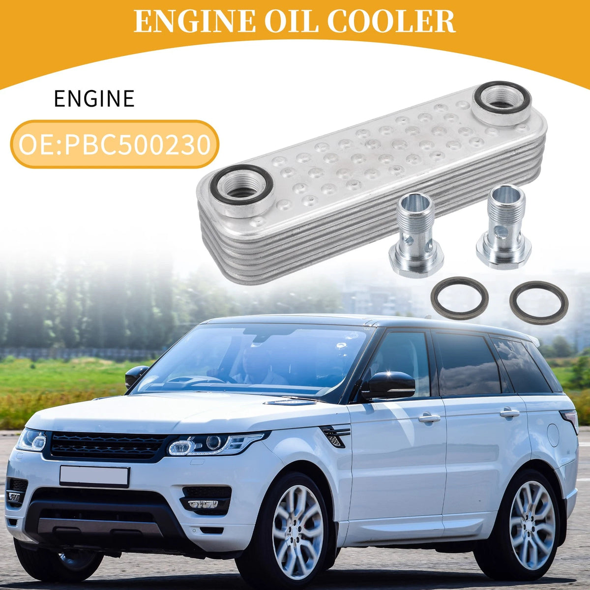 Engine Oil Cooler with O-ring Seals & Bolt Set for Land Rover (No.PBC500230)