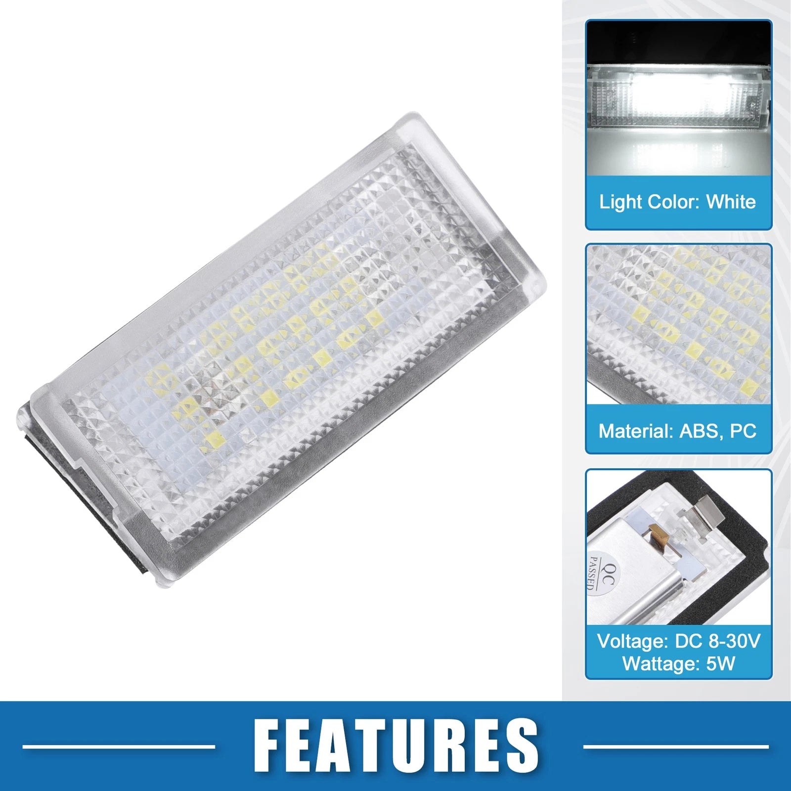 White LED License Plate Light 2PC for BMW 323i 328i E46 (1999–2000)