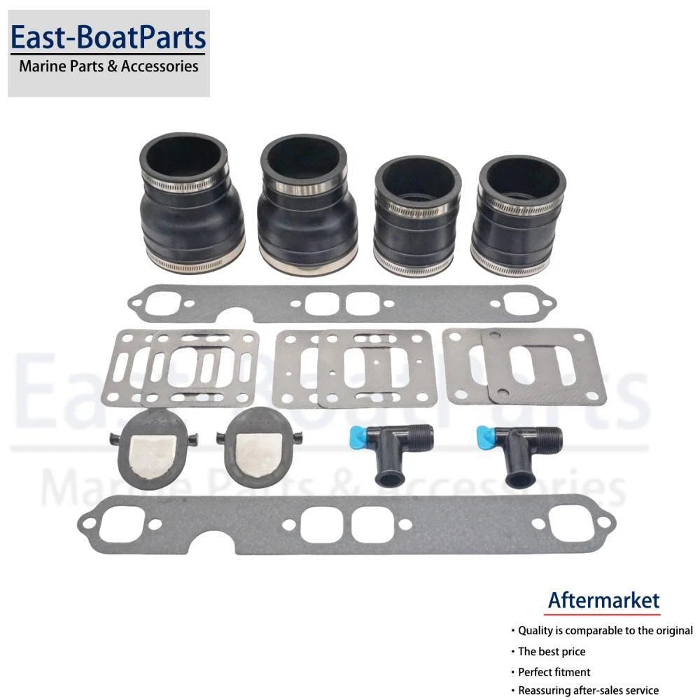 Set of 2 Exhaust Manifold Gasket Kits for MerCruiser (27-33395, 27-863724, 27-860232)