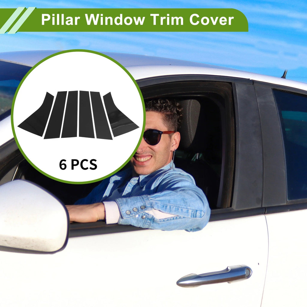 6 Pcs Pillar Window Trim Black Replacement for Chevy Blazer (2019–2022)