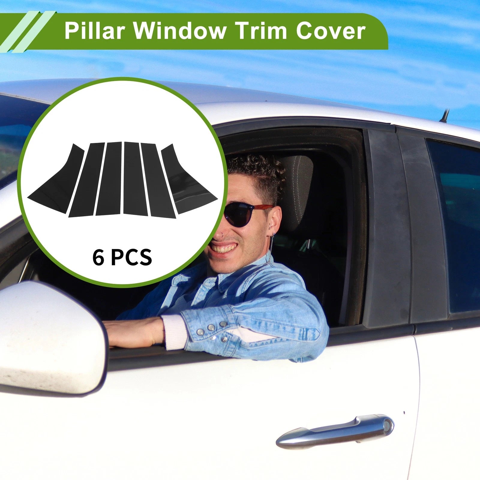 6 Pcs Pillar Window Trim Black Replacement for Chevy Blazer (2019–2022)
